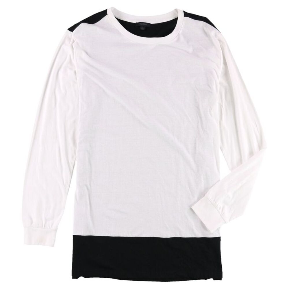 Basement Mens Colorblock Basic T-Shirt, White, L, DM